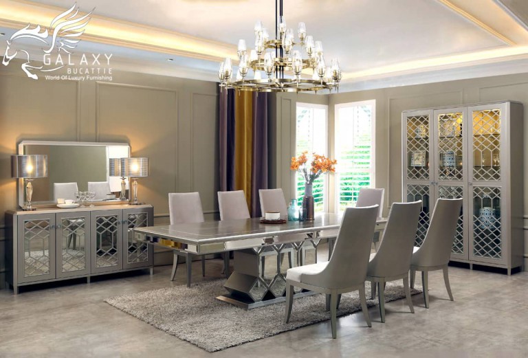 Bàn Ăn Đẹp Gỗ Sồi Kết Hợp HDF BA974