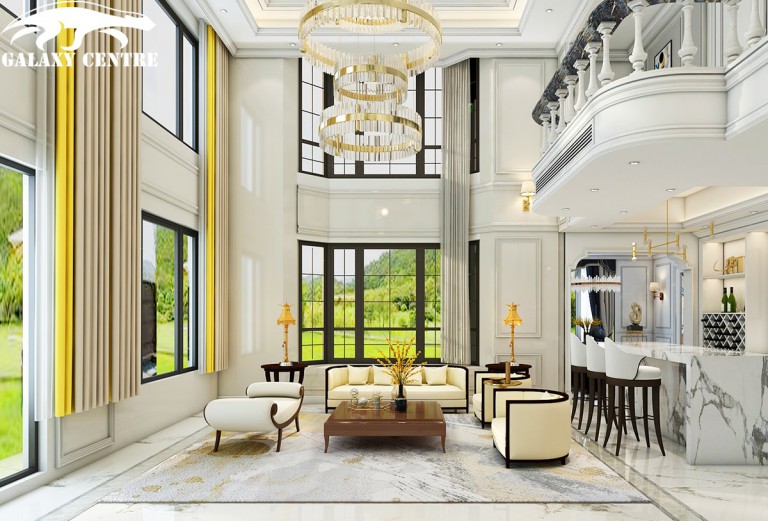 Bộ Bàn Ghế Sofa Phòng Khách Tông Trắng Kem PK1022