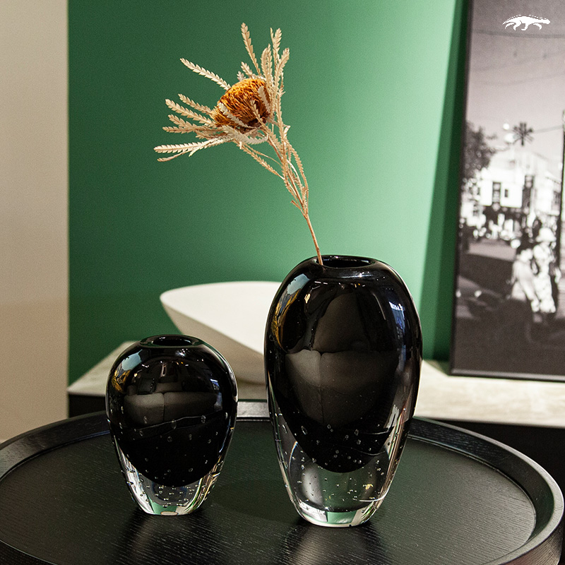 Dark Black Bubble Vase