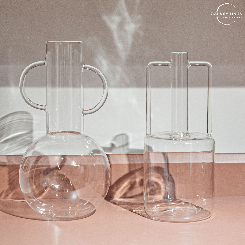 Transparent glass flower ware